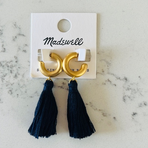 Madewell Lantern Navy blue Tassel Earrings - Picture 6 of 9